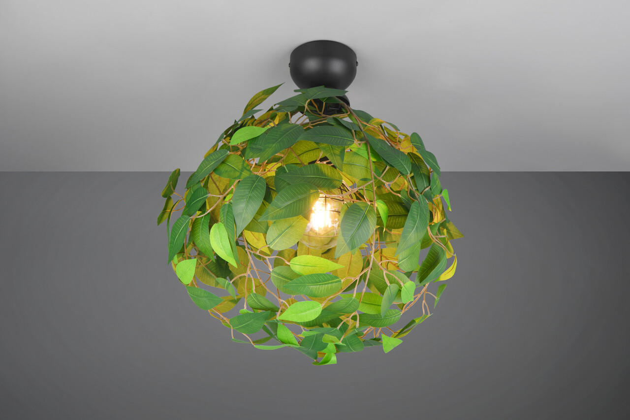 Plafoniera Leavy, RL, 38x58 cm, 28W, 1x E27, metal, verde - imagine 3